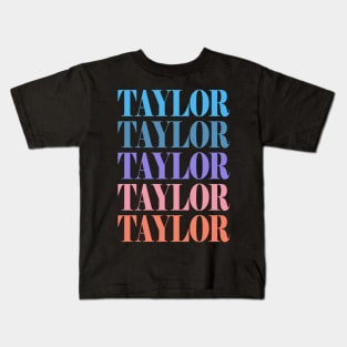 Funny Modern First Name Taylor Full Color Kids T-Shirt